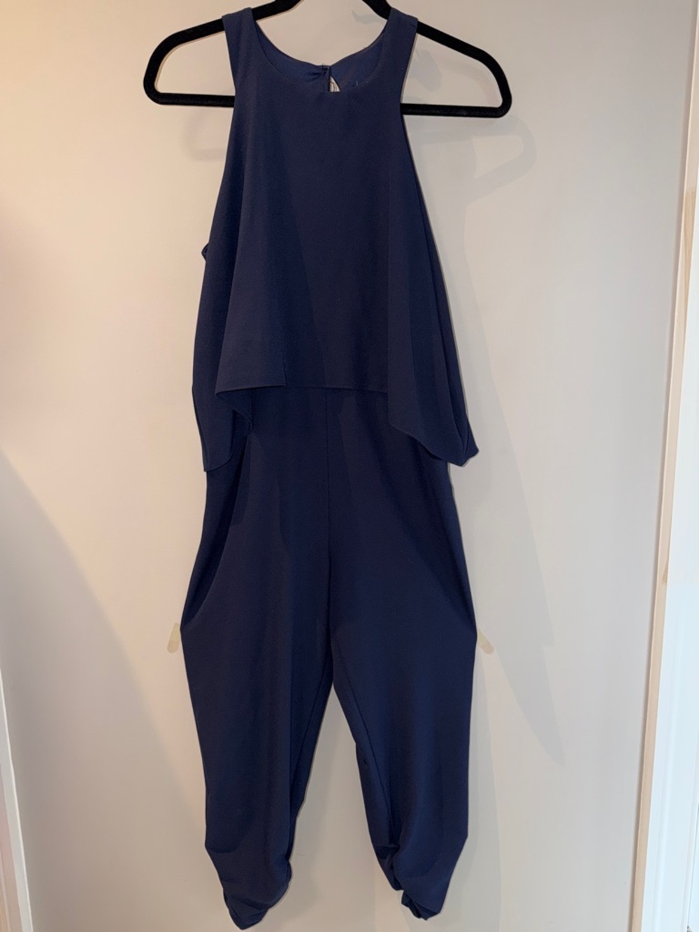 love...ady Navy Sleeveless Cropped Jumpsuit